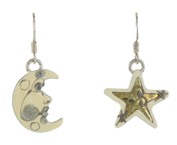 Petite Star and Moon Earrings