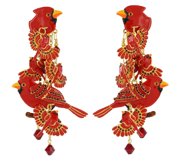 Cardinal Earrings