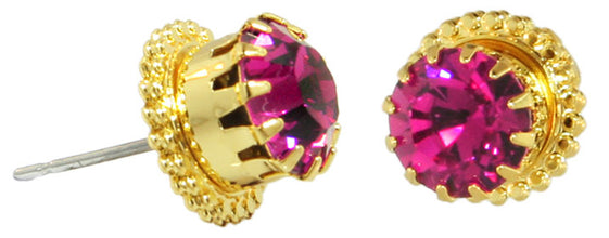 Earring 42 Fuschia  Gold